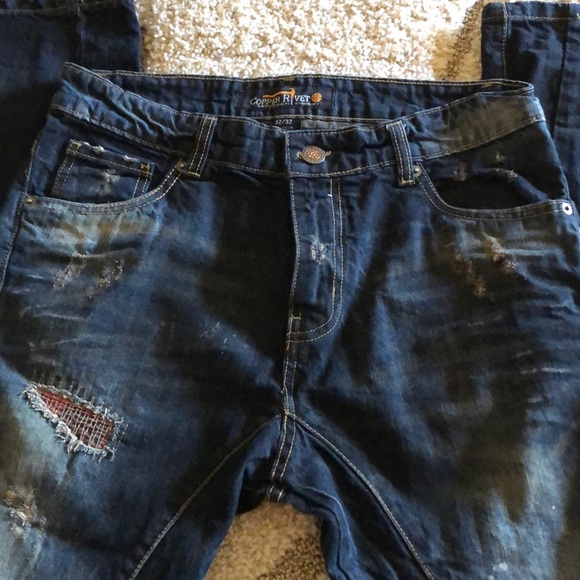 Copper Rivet Jeans Cooper Rivet Mens Distressed Jeans Poshmark